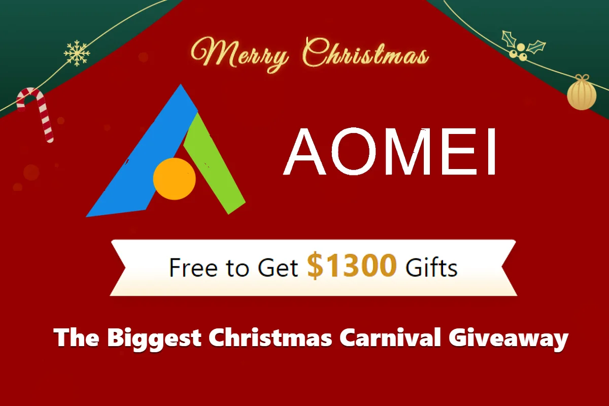 合計1300ドルのソフトウェアを無料配布するAOMEIクリスマスキャンペーン！ - ShopDD