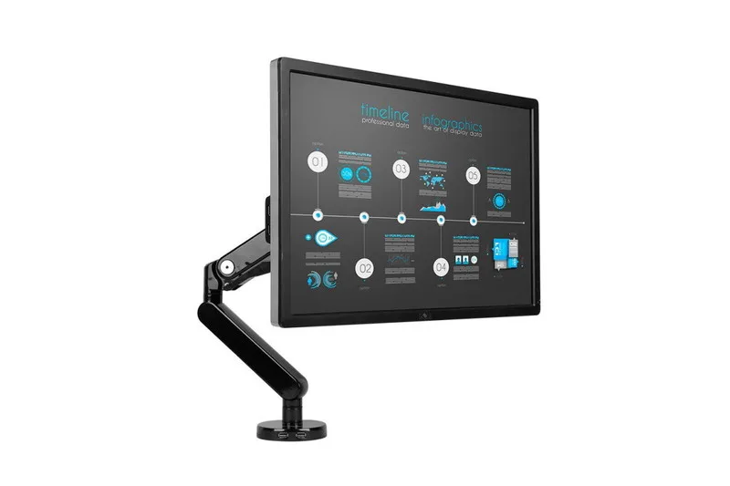 Loctek D8D ガススプリングモニターアーム　ブラック　USBポート付き Loctek D8D ガススプリングモニターアーム ブラック USBポート